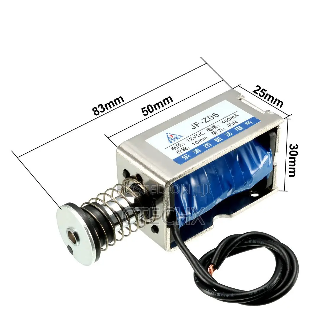 12VDC 45N 10mm Stroke Pull Push Solenoid Electromagnet