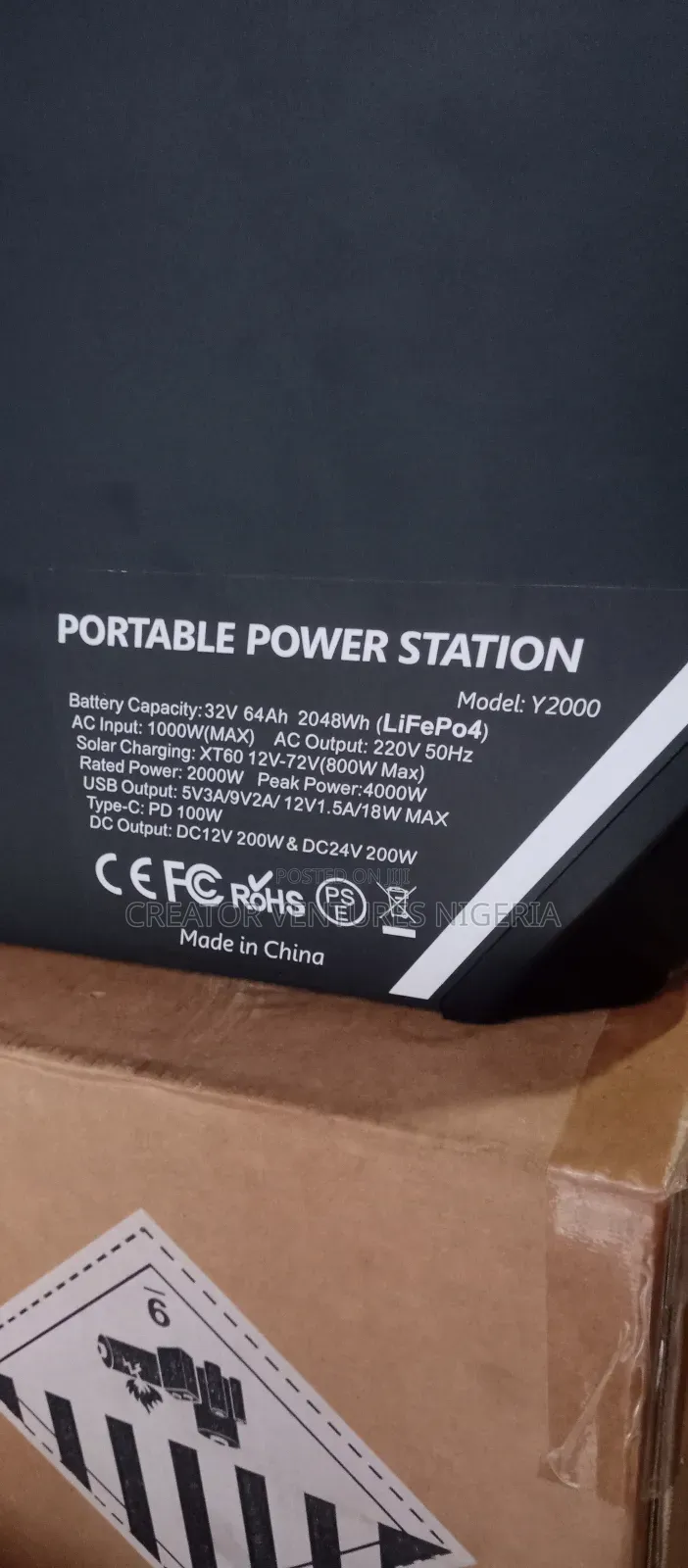 Solar Generator 2000W, Lithium Battery Wi-Fi/Bluetooth, USB