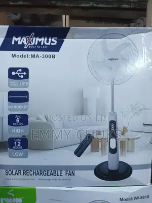 Maxmus Solar Rechargeable Fan