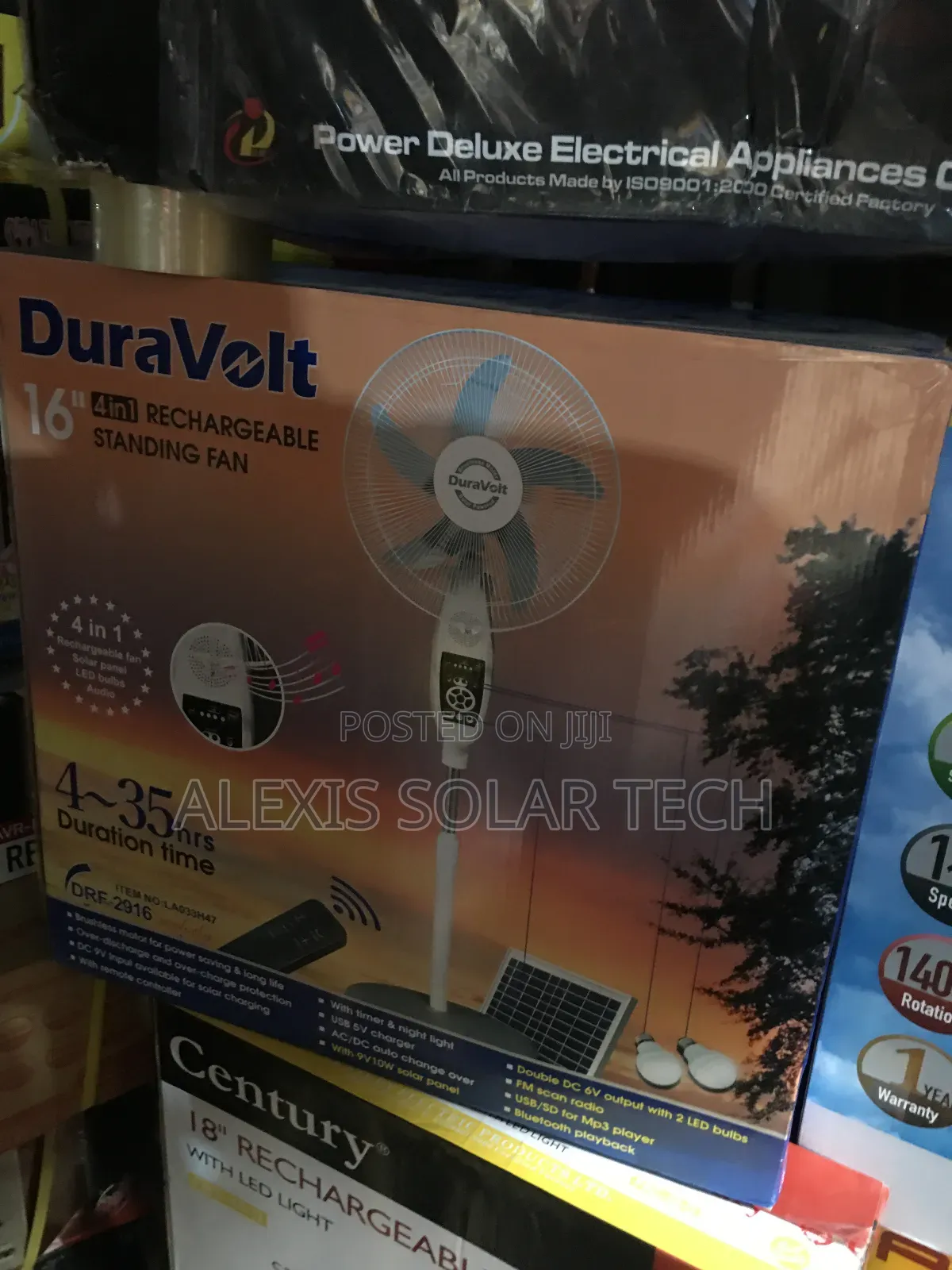 16inches Duravolts Solar Rechargeable Fan