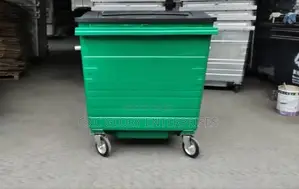 1100 Litres Galvanized Metal Plastic Flat Lid - Green.-