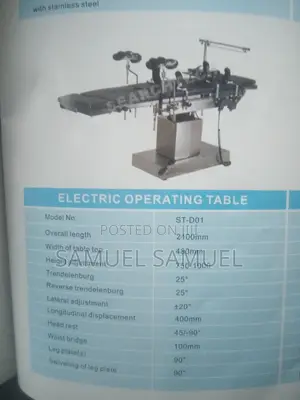 Operating Table (ST-D01, ST-D03 ST-3008A) Electric Manual