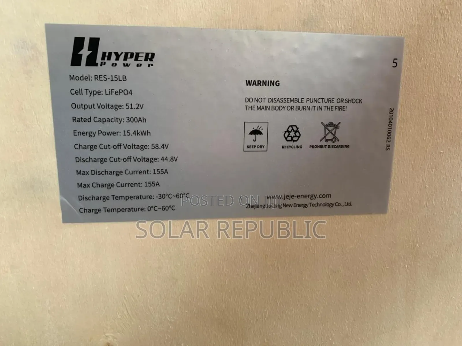 15kwh Lithium Battery