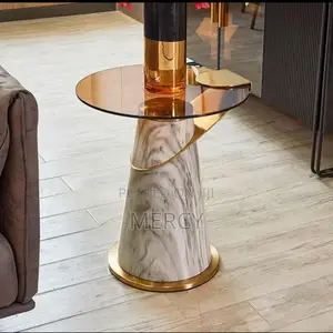 Thick Glass Top Side Stool