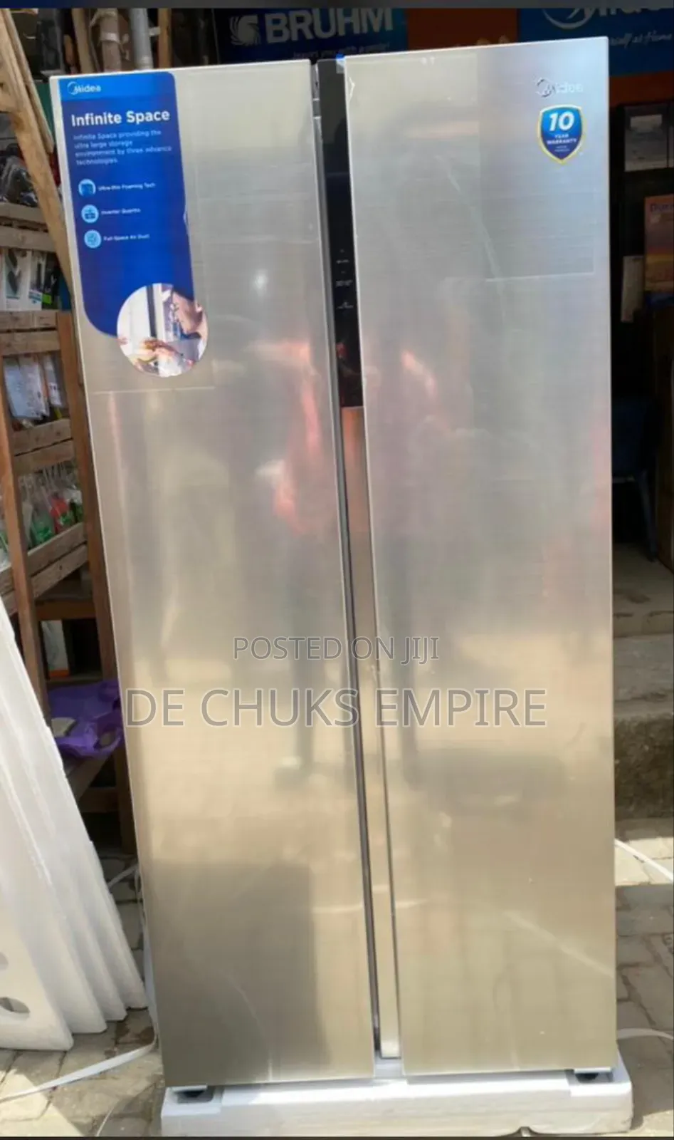 Brand Midea Side by Side Inverter Fridge Freezer -490liter
