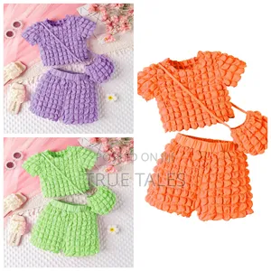 Stretchy Fabric Top, Shorts and Bag Sets Ages 3 to 8 Years