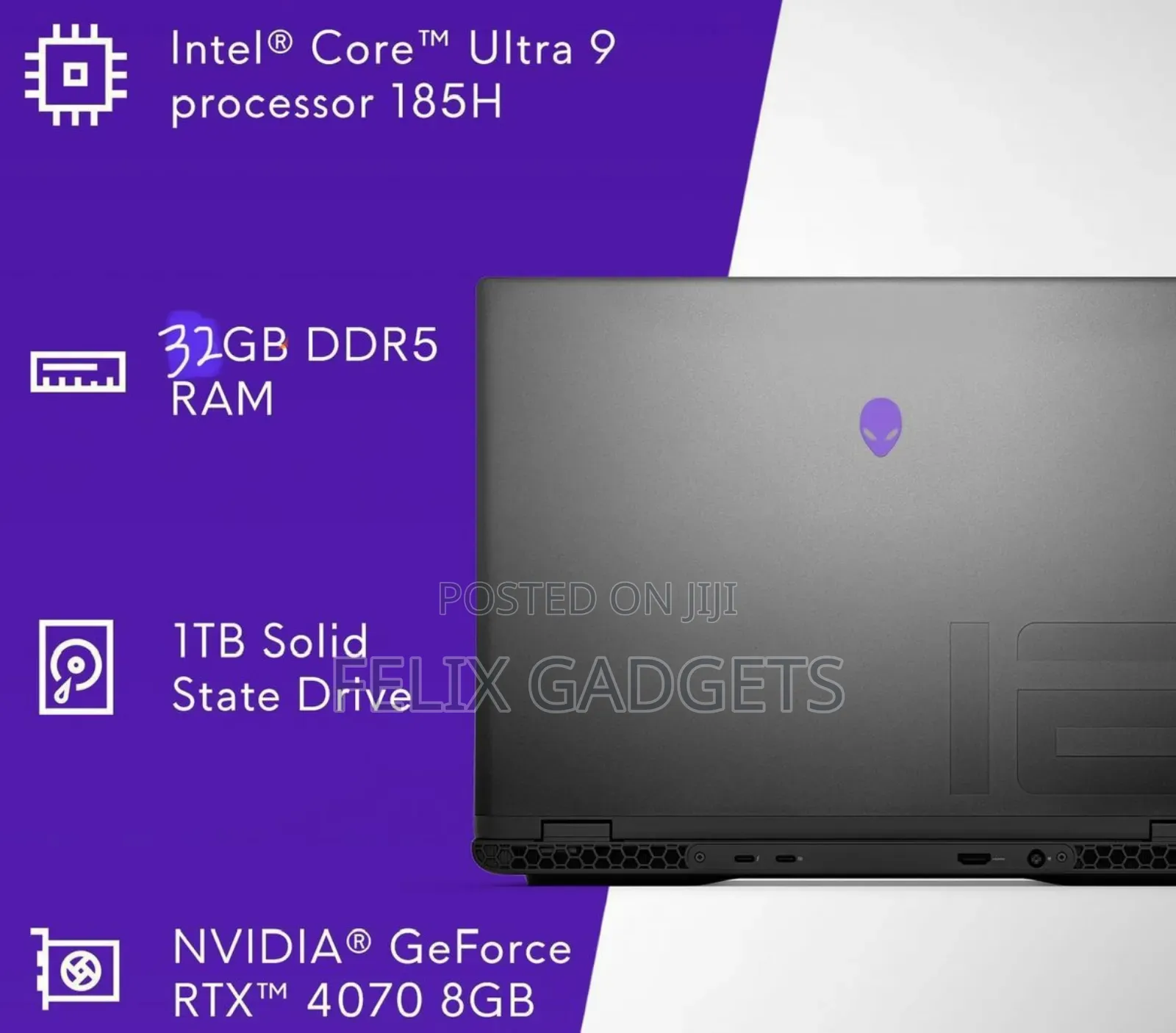 New Laptop Dell Alienware M16 R2 32GB Intel Core Ultra 9 SSD 1T
