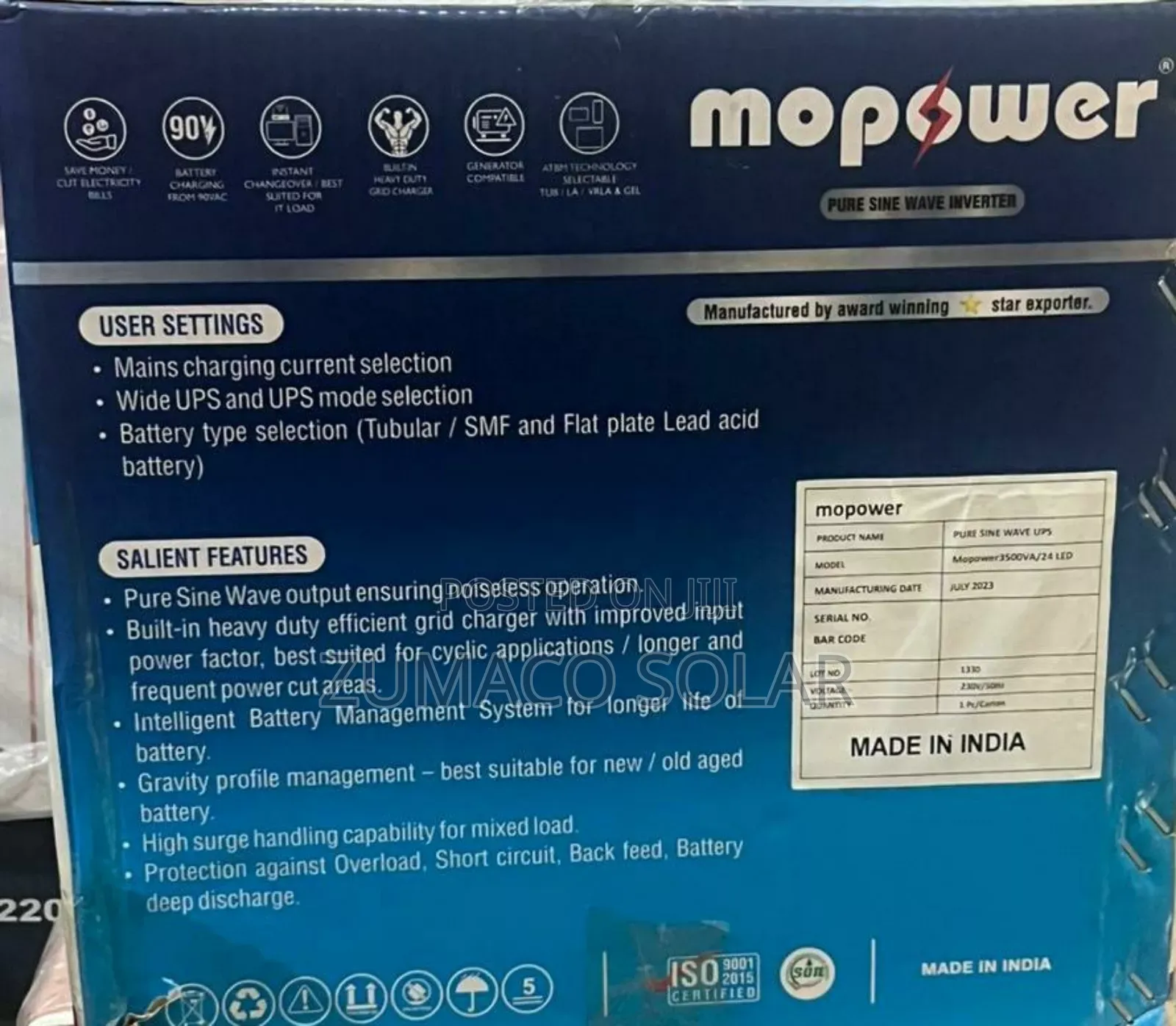 High Standard Mopower 5kva 48v