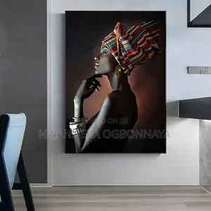 Photo - African Woman Indian Headband Portrait Canvas