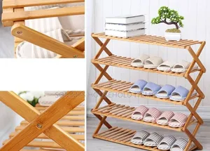 Foldable Bamboo Shoe Rack