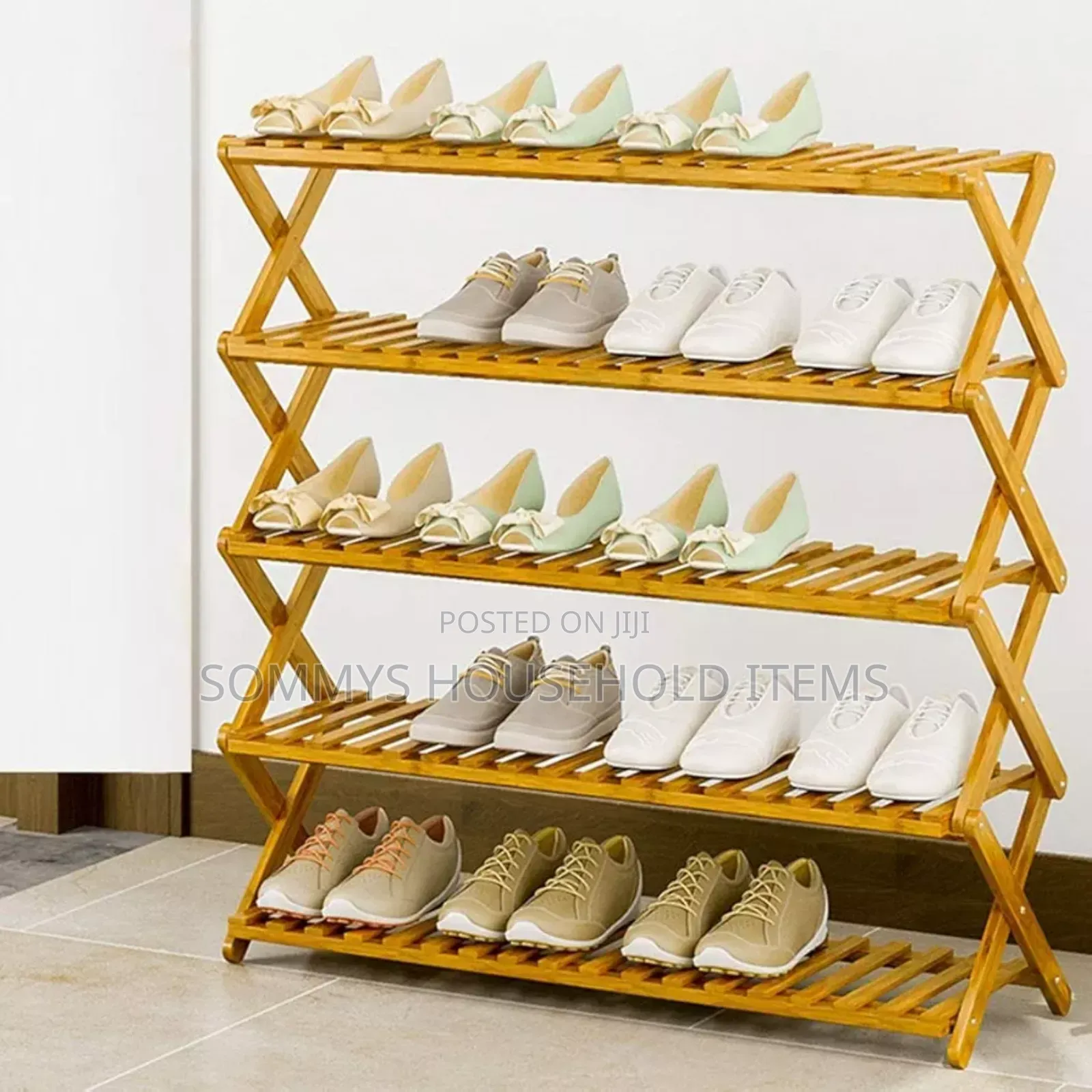 Foldable Bamboo Shoe Rack