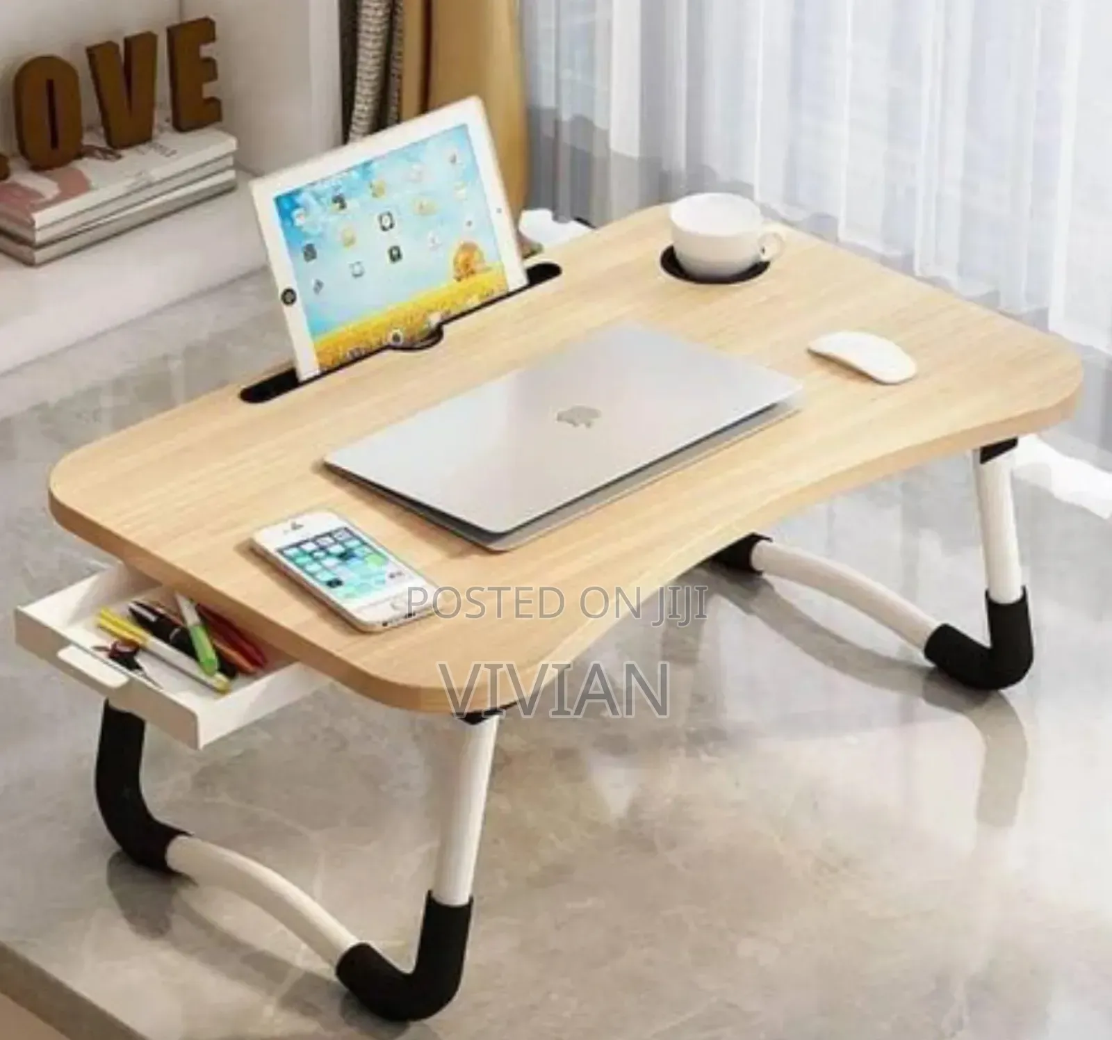 Foldable Bed Laptop Table With Drawer