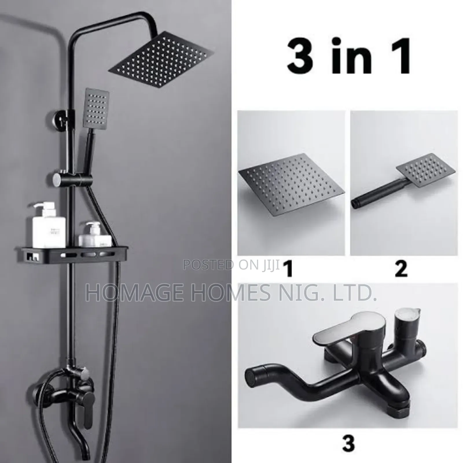 Black Shower Kettle Mount