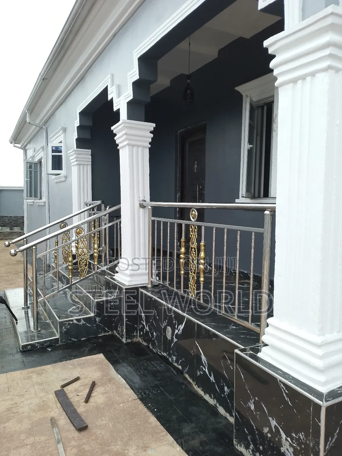 Gold Flower Design Handrail