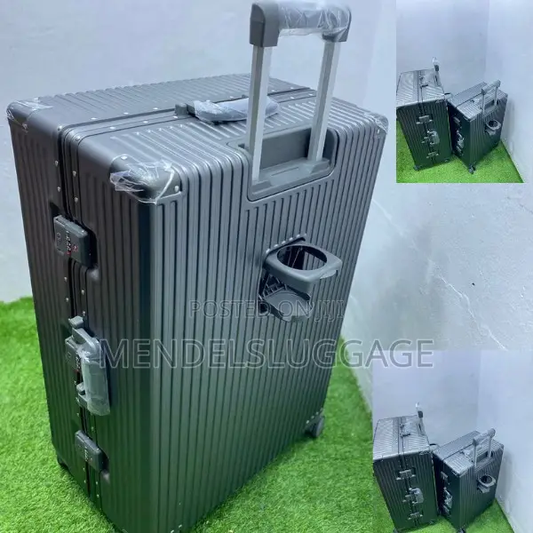 Grey Luggage With Smooth Spinner Wheels