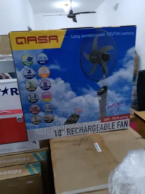 New Improved 18" QASA Rechargeable Standing Fan
