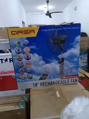 The NEW QASA 18" Rechargeable Standing Fan QRF-7918CURVY