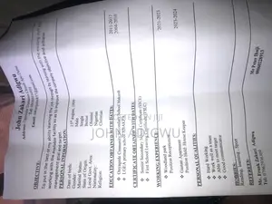 Cashier CV With Accomodation