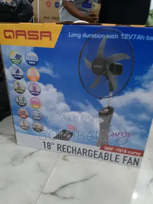 Extra Power 18" Qasa Rechargeable Standing Fan