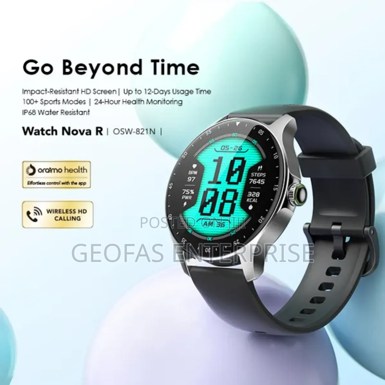 Oraimo Watch Nova R 1.39'' Panda Glass IP68 Smart Watch