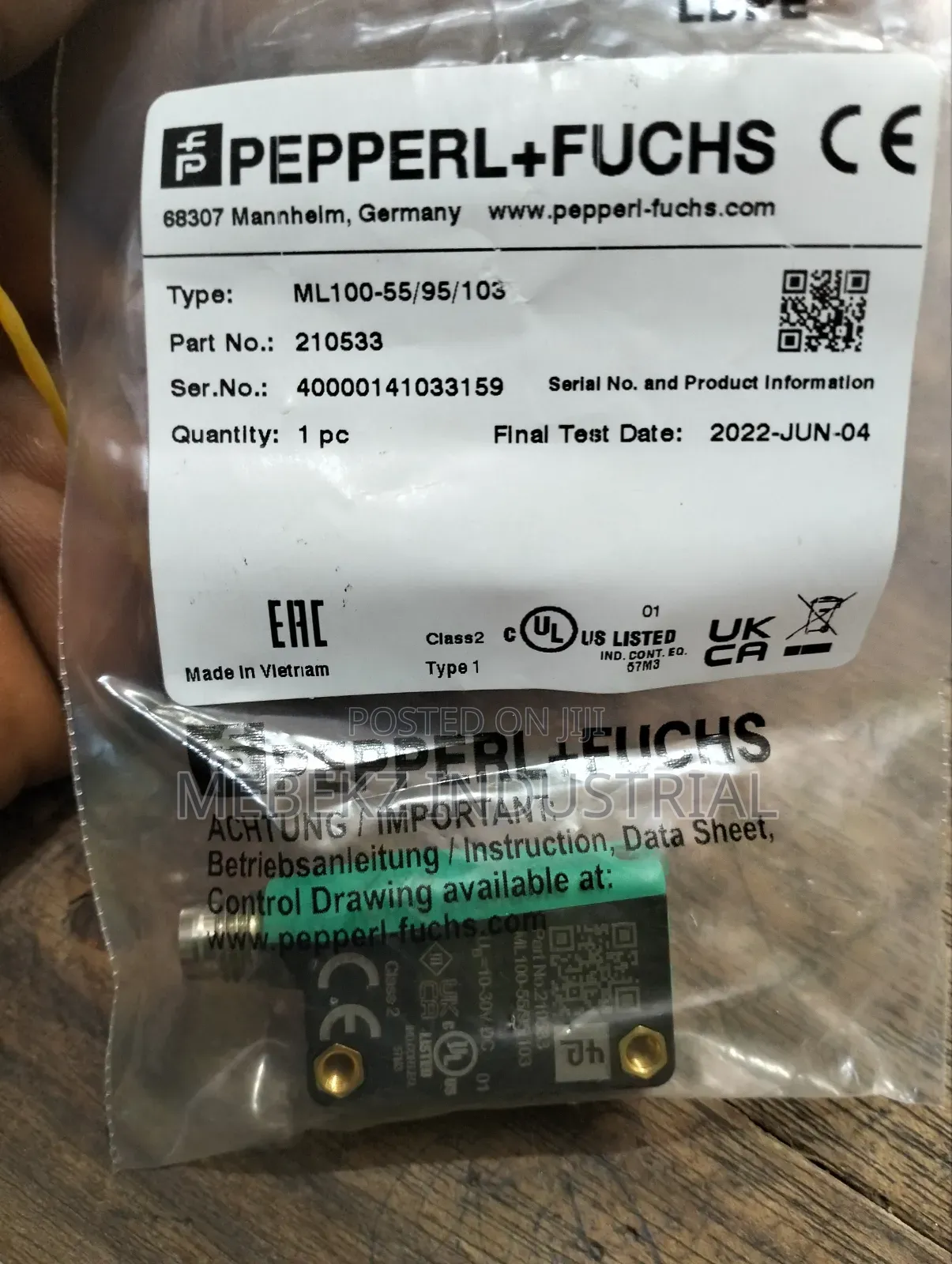 Pepperlfuchs Photoelectric Sensor Ml100-55/95/103
