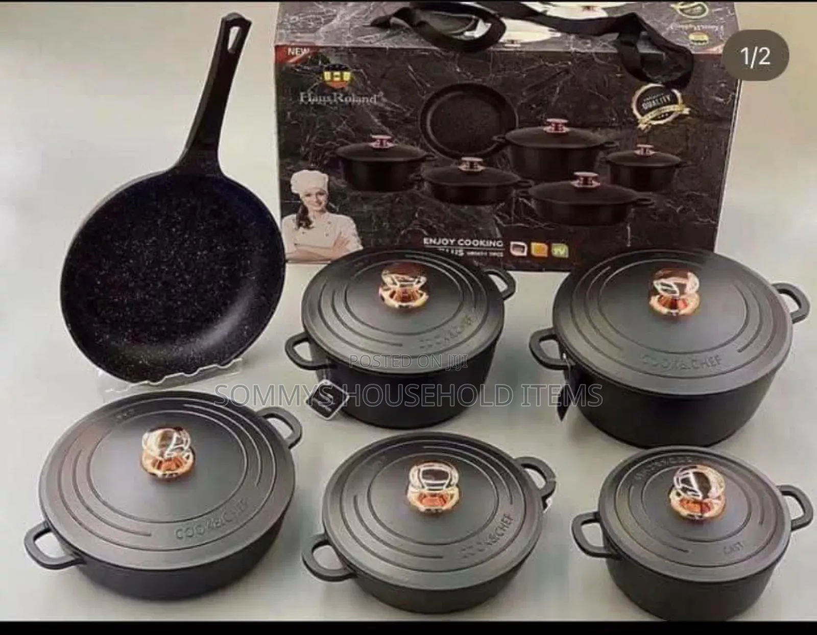 Premium 11pcs Die-cast Cookware Pot Set With Pan