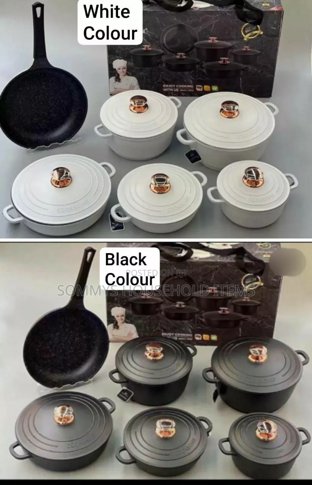 Premium 11pcs Die-cast Cookware Pot Set With Pan
