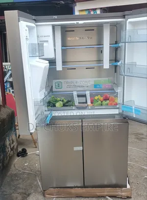 Hisense Inverter 4-Door Side by Side Fridge + Ice Cube Maker