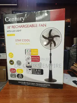 Brand New Century 18"Inch Rechargeable Fan - Copper Coil