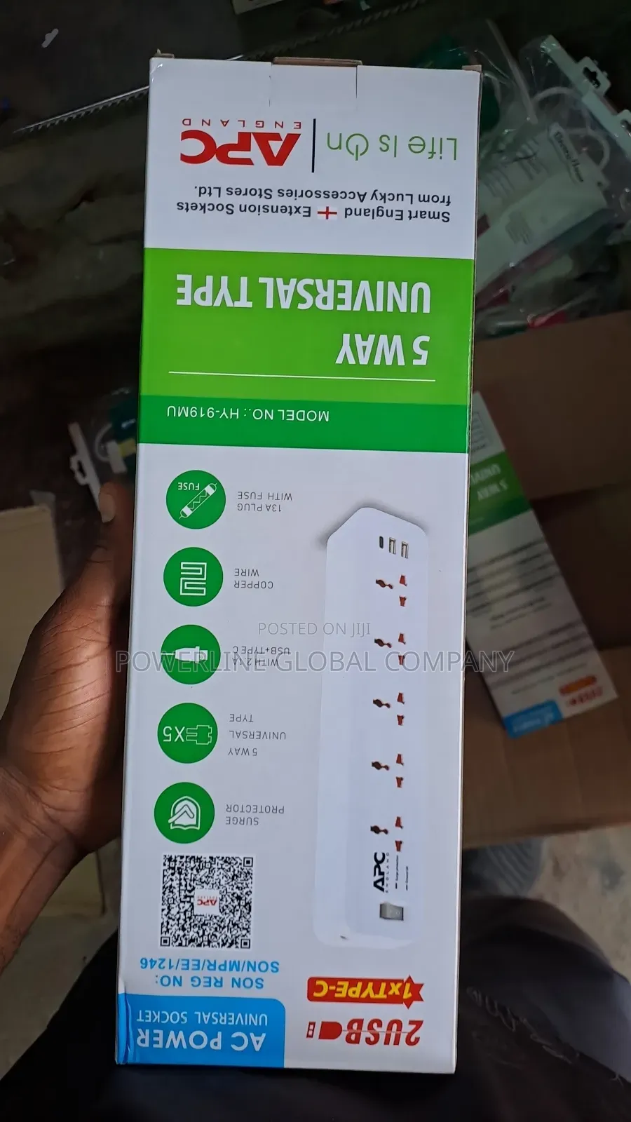 5way Extension Socket With 2 Usb Port for Homes/ Offices