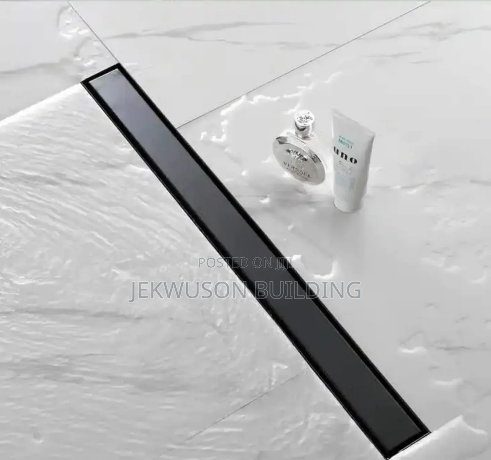 60cm Black Floor Drained