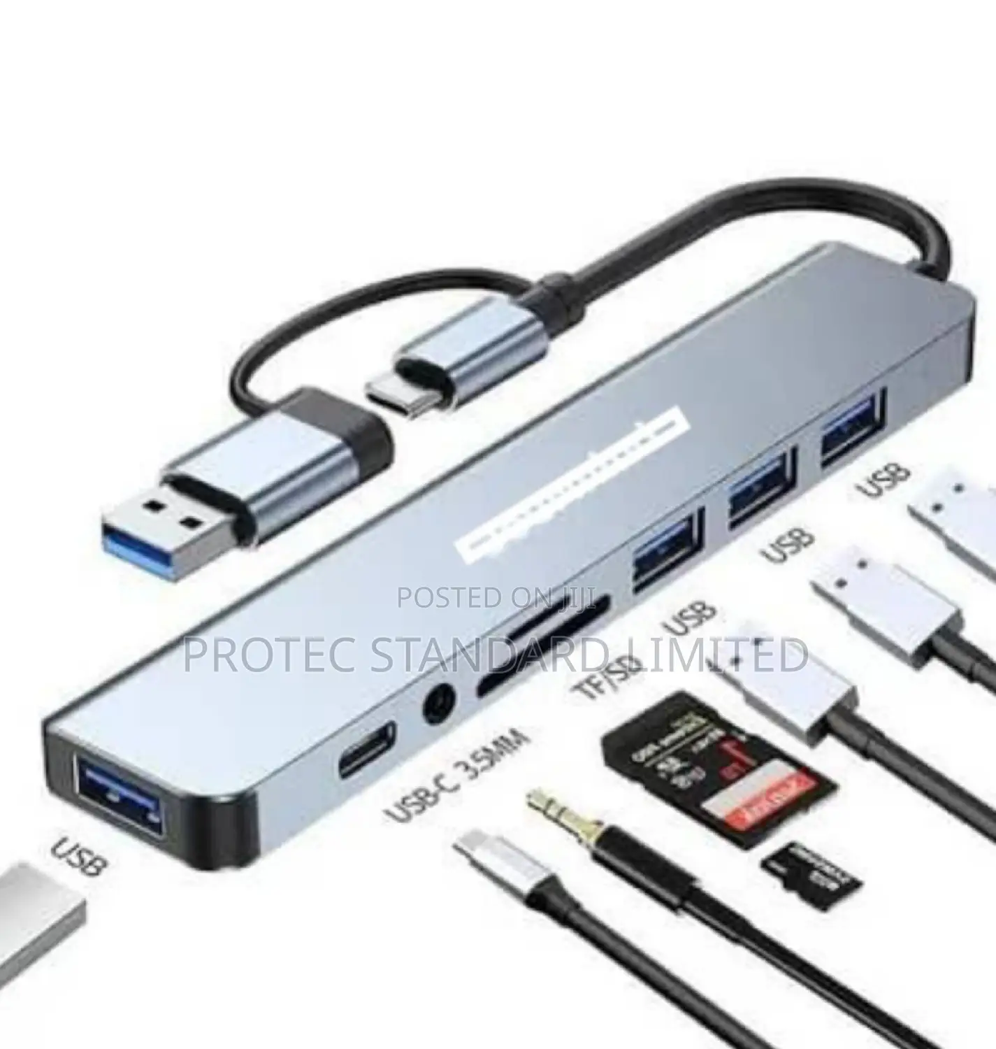 Type C to USB, Card Readers 8 in One Adapter