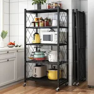 5 Layers Folding Storage Shelving Unit Shelves on Wheels