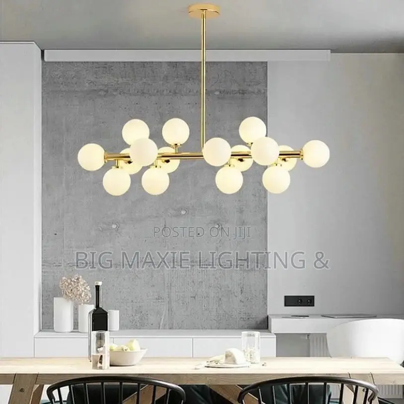 Modern Gold Glass Ball LED Chandelier
