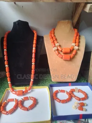 Coral Beaded Necklace 3 Layers