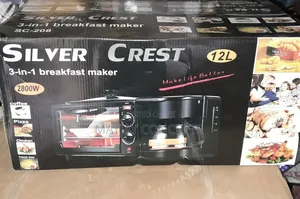 3-in-1 Silver Crest Breakfast Maker,Coffee,Toast and Grill