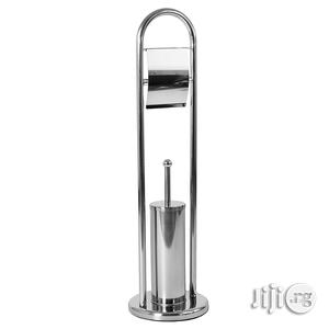 Toilet Brush Paper Holder Round Base Stainless Bathrom