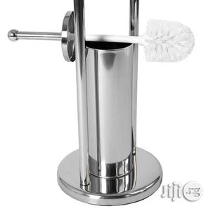 Toilet Brush Paper Holder Round Base Stainless Bathrom