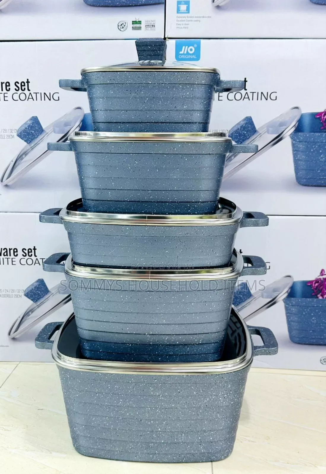 5set Jio Granite Cookware Pot Set