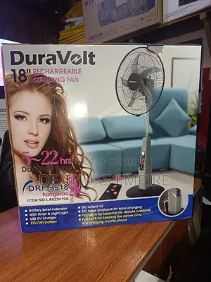 Duravolt Rechargeable Standing Fan 18" With Remote Control