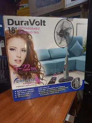 Duravolt Rechargeable Standing Fan 18" With Remote Control