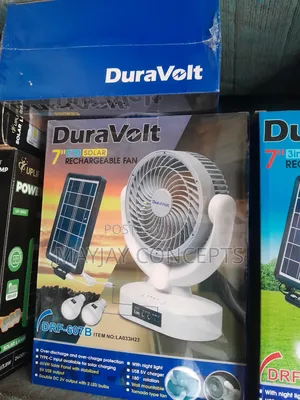 7" 3-in-1 Duravolt Table Rechargeable Fan+Panel+2bulbs