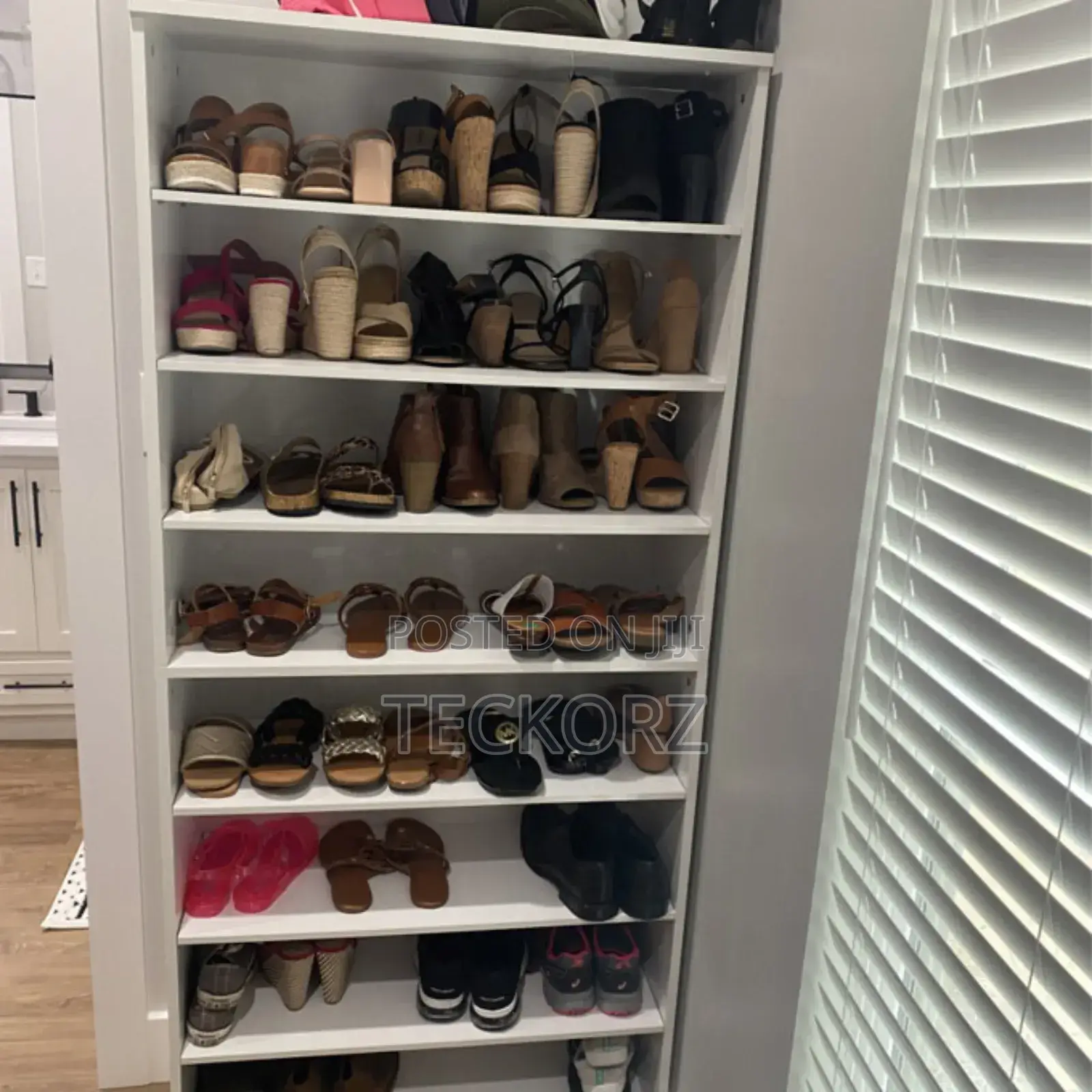 7 Tiers White Shoe Rack