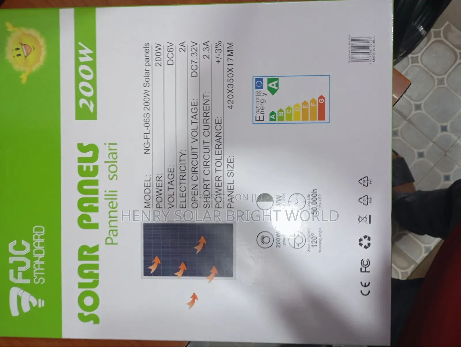 FJC Standard 200w Solar Light