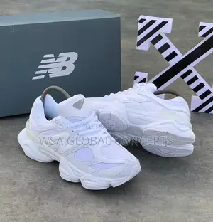 New Balance 9060 Triple White Sneakers