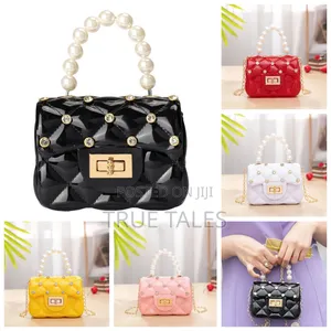 Girl's Stone Embellished Hand Bag With Chain Beaded Straps