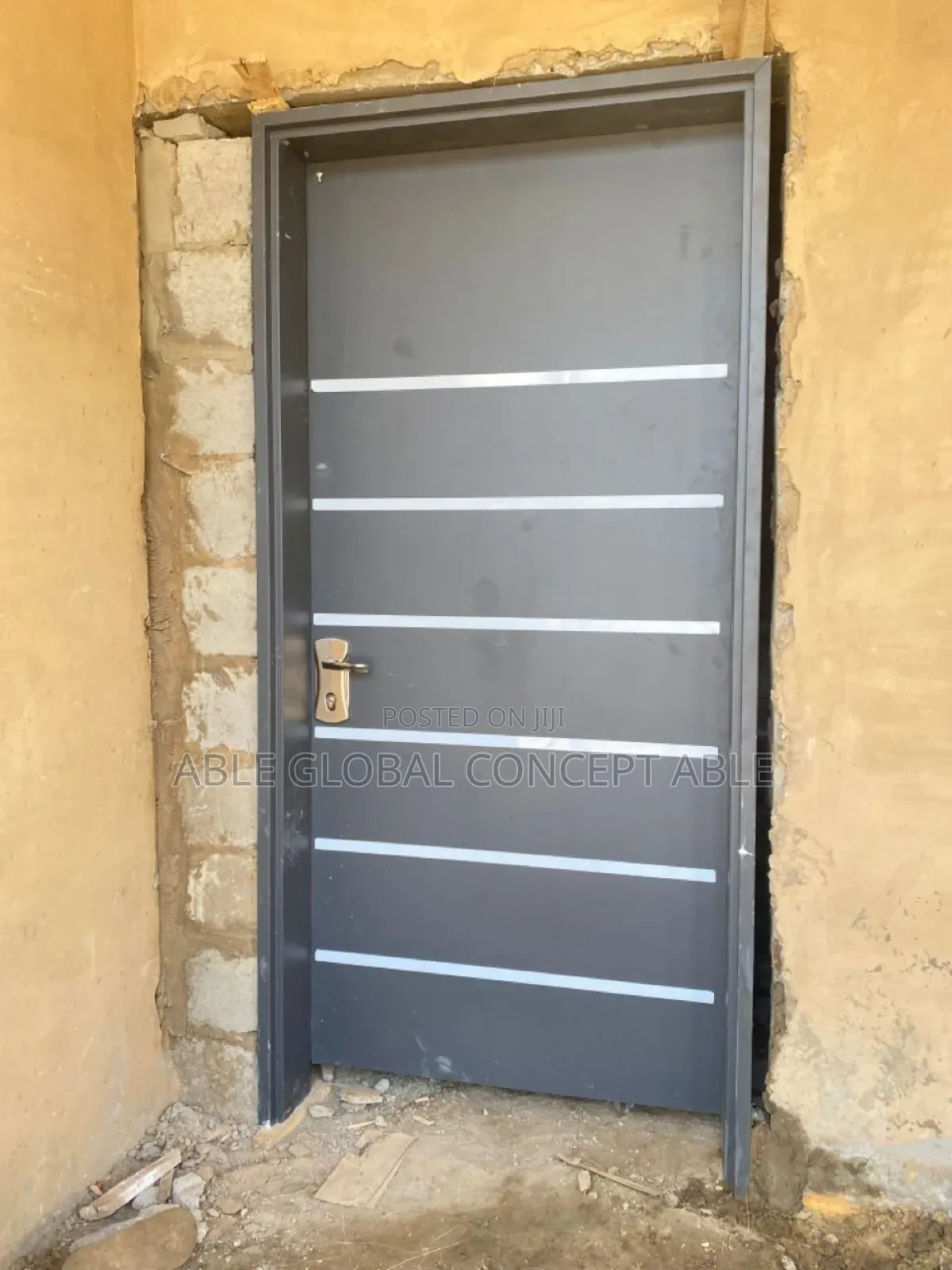 Isreali Security Doors Gray Silver Line