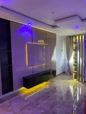 Cappuccino and Black Coloured TV Console