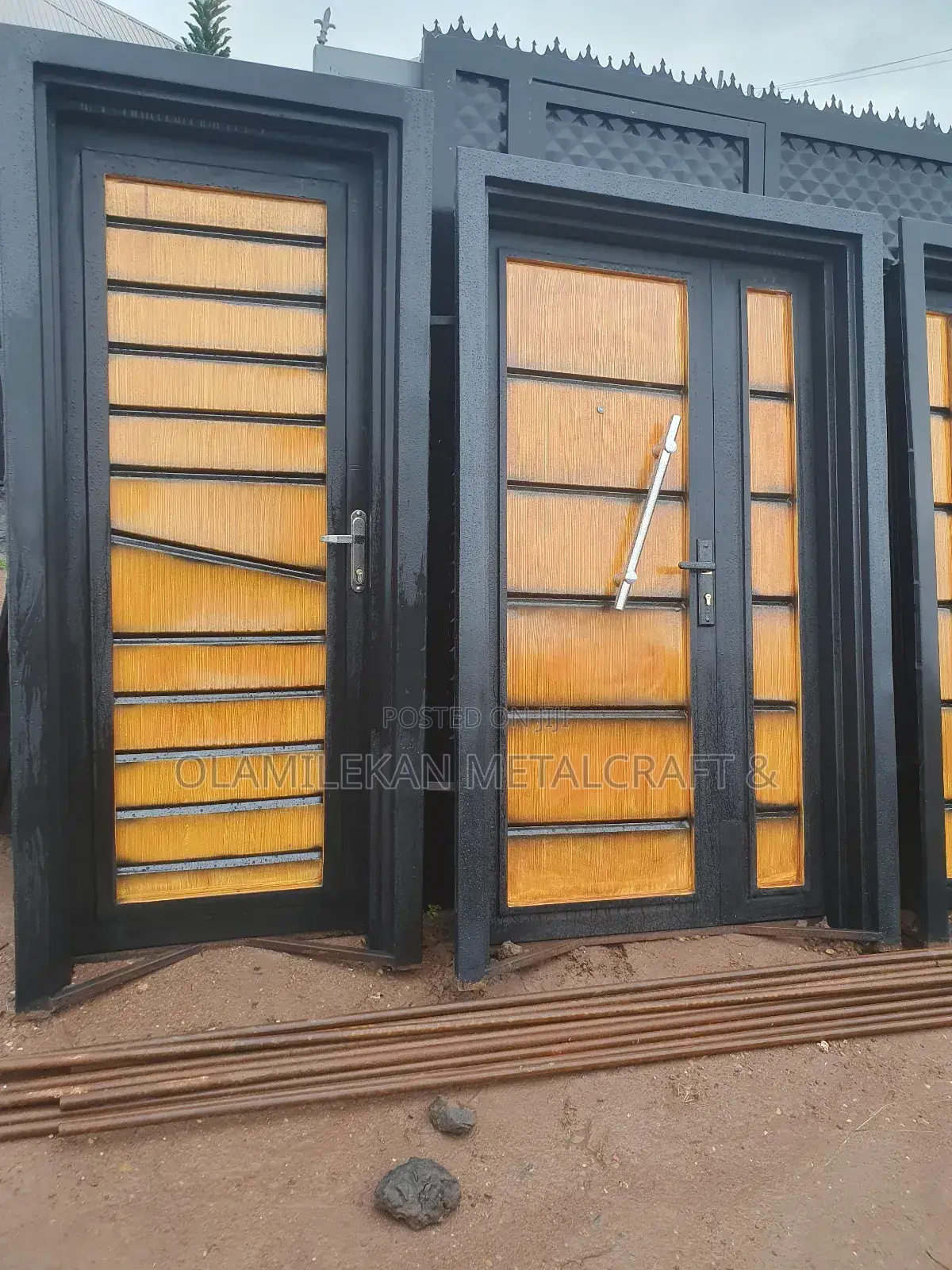 Modern Design Double Plate Iron Doors