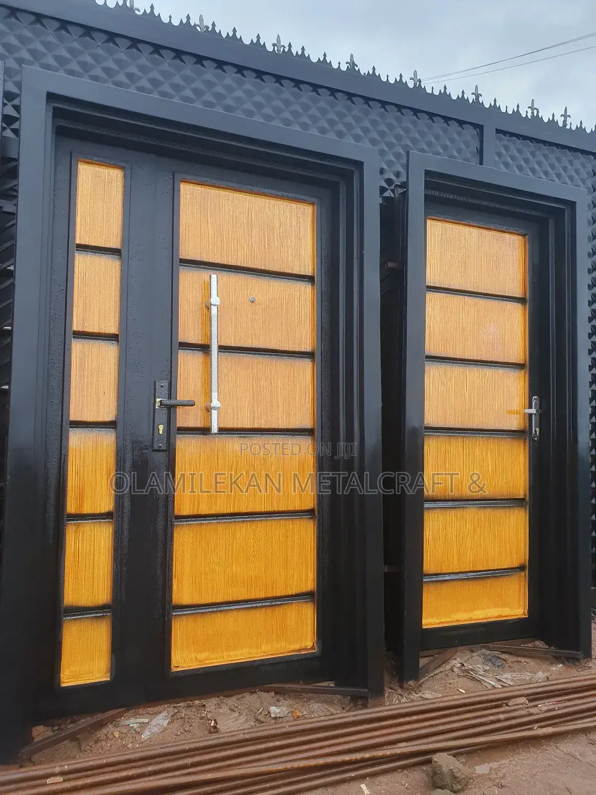 Modern Design Double Plate Iron Doors